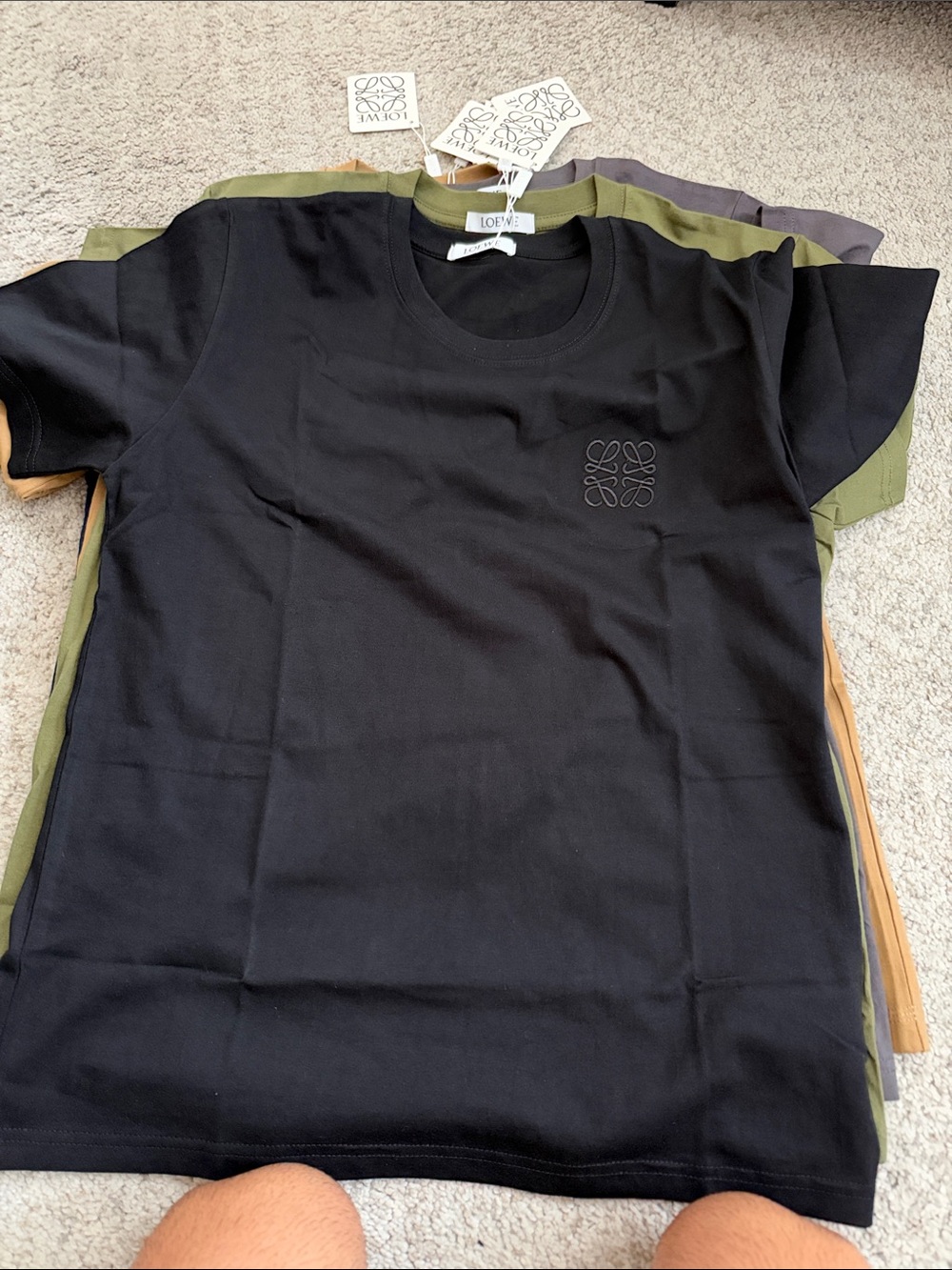 Loewe Black Embroidered Logo Kids T-Shirt